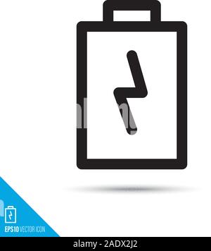 Battery line icon. Charging or full capacity vector symbol. User interface pictogram for web and apps. Stock Vector