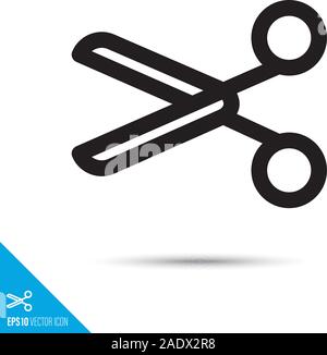 Scissors line icon. Cut out vector symbol. User interface pictogram for web and apps. Stock Vector