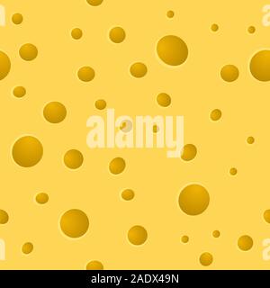 Cheese holes, raw texture. vector seamless pattern. Background food Stock Vector