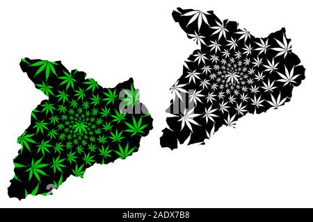 Baghlan Province (Islamic Republic of Afghanistan, Provinces of Afghanistan) map is designed cannabis leaf green and black, Baghlan map made of mariju Stock Vector