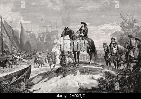 The invasion of Rügen, Frederick William, the Great Elector, 22 September 1678 Stock Photo