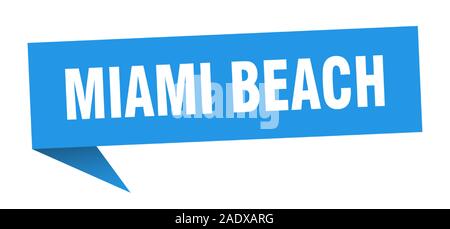 Miami Beach sticker. Blue Miami Beach signpost pointer sign Stock Vector