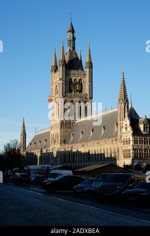 The Cloth Hall in the Belgian city of Ypres (Ieper) Stock Photo