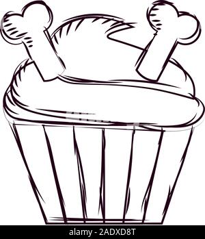 Cupcake halloween sketches Stock Vector