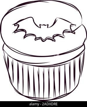 Cupcake halloween sketches Stock Vector