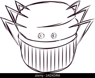Cupcake halloween sketches Stock Vector