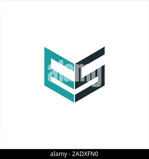 initial letter es or se logo vector logo design Stock Vector