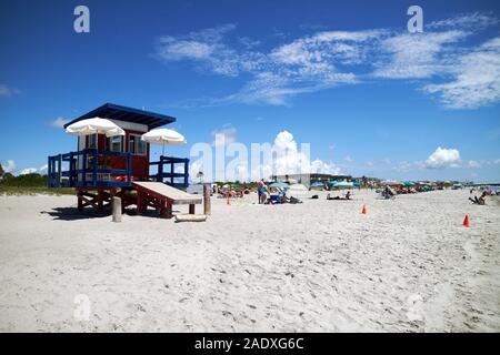 beach guard lifeguard tower hut on cocoa beach florida usa Stock Photo