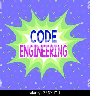 Handwriting text writing Code Engineering. Conceptual photo application of engineering to the development of software Asymmetrical uneven shaped forma Stock Photo