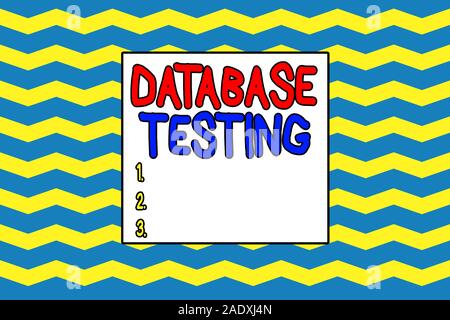 Handwriting text writing Database Testing. Conceptual photo involves the retrieved values from the database by the web Seamless wavy lines pattern. Ab Stock Photo
