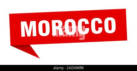 Morocco sticker. Red Morocco signpost pointer sign Stock Vector