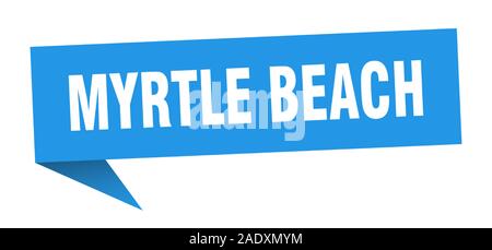 Myrtle Beach sticker. Blue Myrtle Beach signpost pointer sign Stock Vector