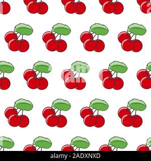 Seamless cherry pattern. Stock Vector