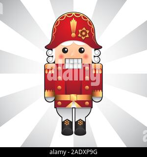 Christmas Nutcracker isolated on a light background. Vector image. Stock Vector
