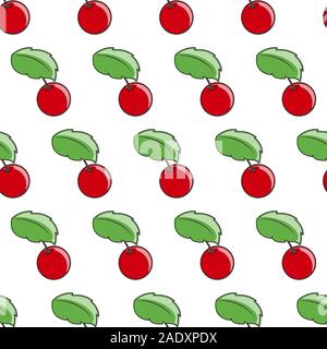 Seamless cherry pattern. Stock Vector