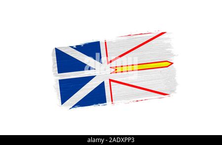 brush painted flag of Newfoundland and Labrador isolated on white background Stock Photo
