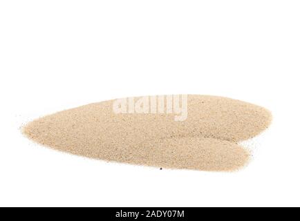 White Pile of Sand isolated on white Background, real Maldives Sand as Texture or Background Stock Photo