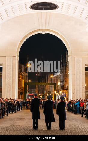 Last Post ceremony, Menin Gate, Ypres Stock Photo