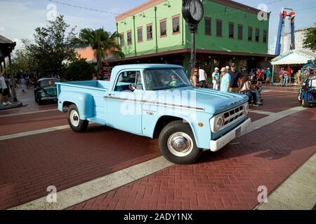 dodge camper pickup truck with classic car cruise through old town kissimmee florida usa Stock Photo