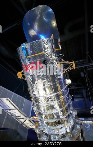 hubble telescope replica model on display at the kennedy space center florida usa Stock Photo
