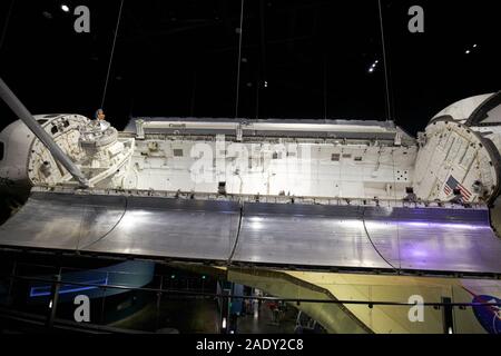 cargo bay open on the space shuttle atlantis on display in the kennedy space center florida usa Stock Photo
