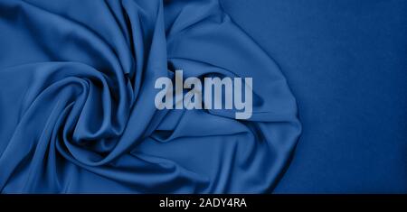 Knitted silk wool texture blue color. full frame background . close up. copy space. Stock Photo