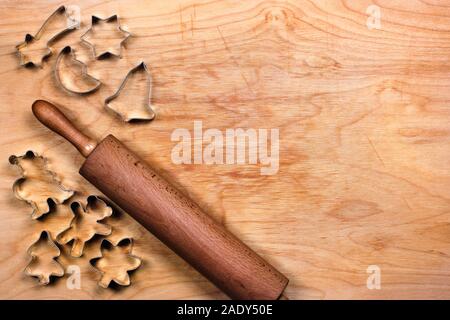 Dough tray with baking utensils Stock Photo