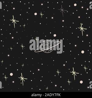 Seamless Pattern with Stars. Cosmic Background. Stock Vector