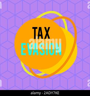 Conceptual hand writing showing Tax Evasion. Concept meaning the failure to pay or the deliberate underpayment of taxes Asymmetrical format pattern ob Stock Photo