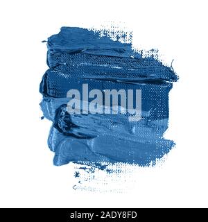 Paint stroke. Classic blue color of year 2020. Stock Photo