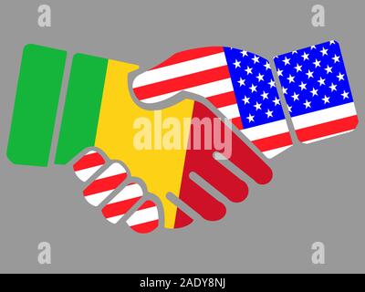 Mali and USA flags Handshake vector illustration Eps 10 Stock Vector
