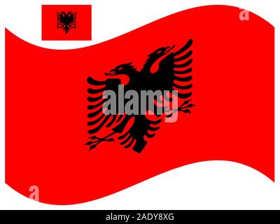 Wave Albania Flag Vector illustration Eps 10. Stock Vector