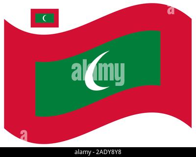 Wave Maldives Flag Vector illustration Eps 10. Stock Vector