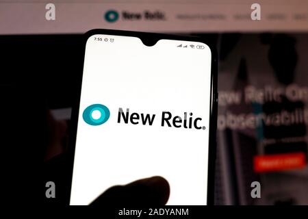 Brazil. 5th Dec, 2019. In this photo illustration the New Relic logo is seen displayed on a smartphone. Credit: Rafael Henrique/SOPA Images/ZUMA Wire/Alamy Live News Stock Photo