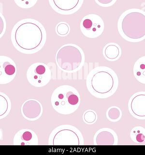 Dots in the spotlight, circles in circles seamless repeat vector pattern, surface pattern design Stock Vector