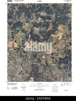 USGS TOPO Map Tennessee TN Lascassas 20100427 TM Restoration Stock Photo