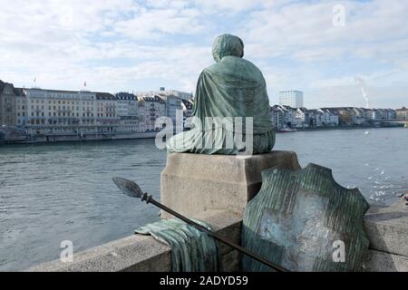 A view of Helvetia statue in Basel, Switzerland Stock Photo