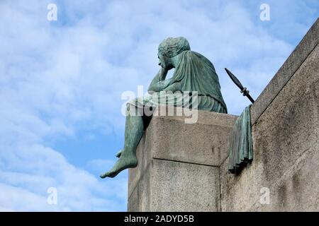 A view of Helvetia statue in Basel, Switzerland Stock Photo