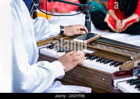 Indian sikh traditional ritual musical instruments Stock Photo