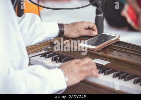 Indian sikh traditional ritual musical instruments Stock Photo