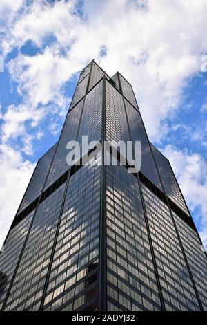 Chicago, Illinois, USA. The Willis Tower (formerly Sears Tower) in Chicago's Loop.The Wiilis Tower, once the tallest building in the world remains the Stock Photo