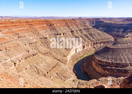 Utah, united states of America/ USA-October 7th 2019: A landscape with San Juan river in Goosenecks State Park Stock Photo