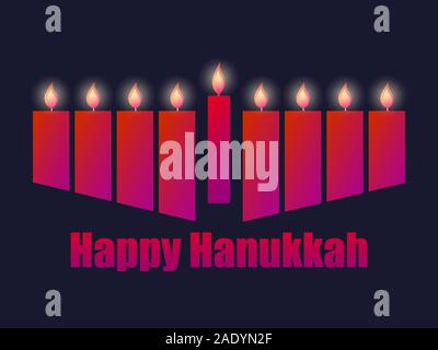 Happy hanukkah. Hanukkah candles. Greeting card with nine candles. Vector illustration Stock Vector