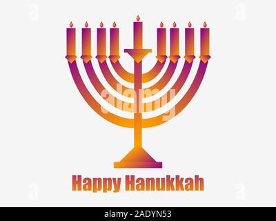 Happy hanukkah. Hanukkah candles. Greeting card with nine candles. Vector illustration Stock Vector