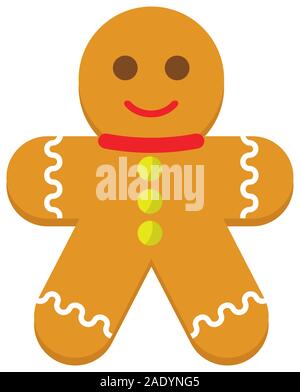 Isolated gingerbread man cookie icon Stock Vector
