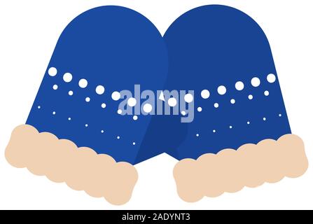 Christmas winter gloves icon Stock Vector