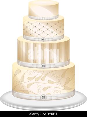 Decorated wedding cake image. Marriage concept - Vector illustration design Stock Vector