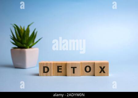 Detox word made with wooden blocks concept Stock Photo