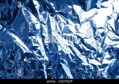 Abstract background. Blue foil texture. Stock Photo