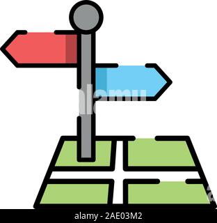 paper map guide with traffic signal icon Stock Vector Image & Art - Alamy